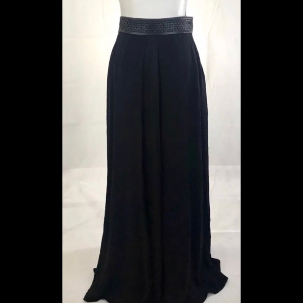 Elizabeth&James Black Floor Length Silk Skirt
